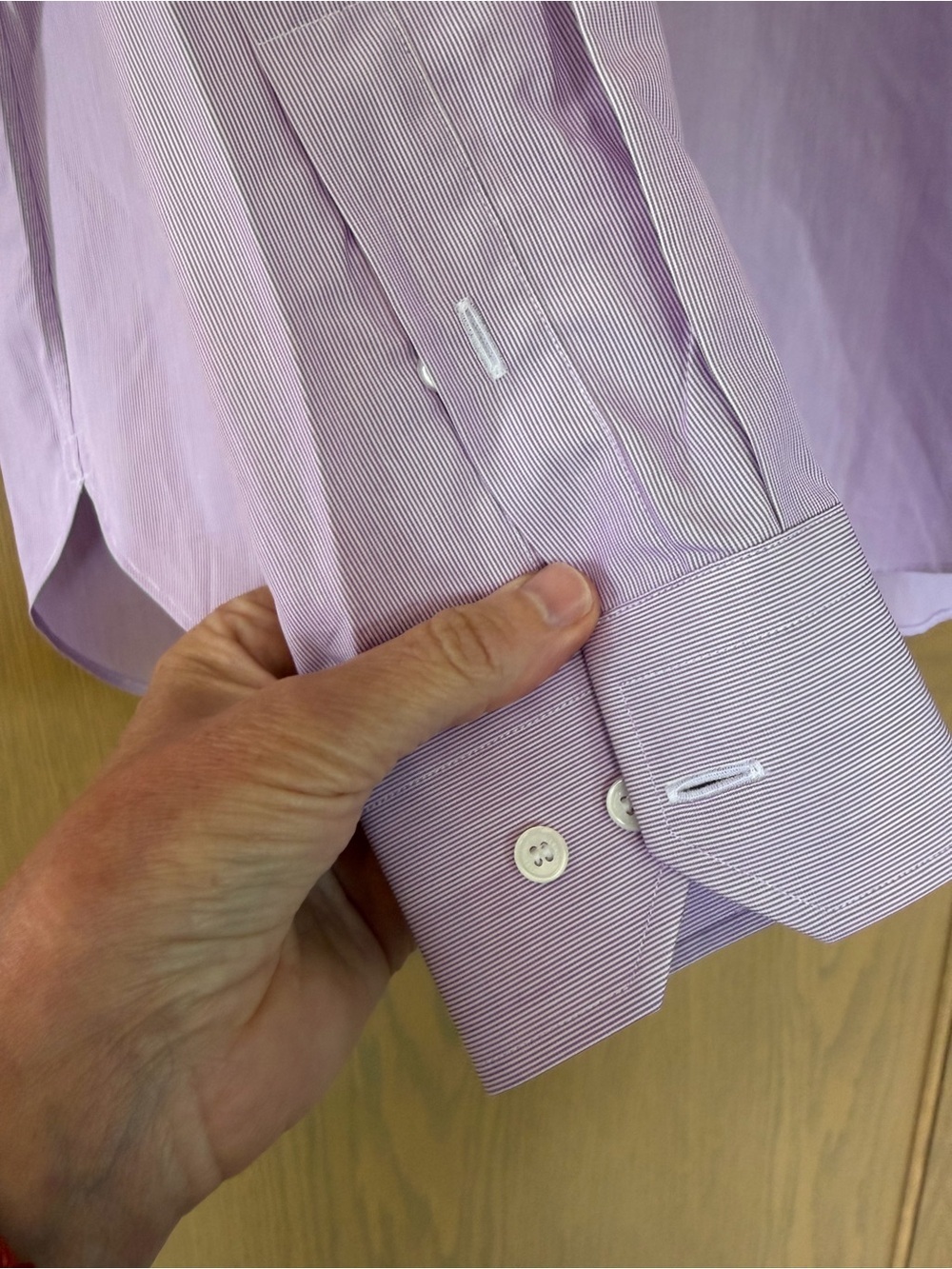 Valentino Light Lavender Stripe Men's Dress Shirt Cotton Italy / 41 / 16 - Picture 2 of 15